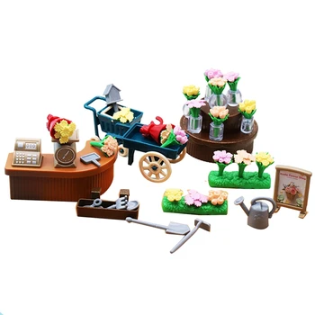 1:18 Mini Simulare Magazin De Flori Set Carucior Micro-Peisaj Casă De Păpuși Decor De Joaca Pentru Copii Jucării Casa