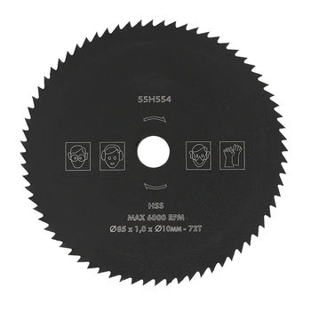1 buc 85mm*10mm 72T Circulare de Ferăstrău HSS Disc de Tăiere Rotative Instrument de Foraj Accesorii pentru Țevi din PVC Plastic Lemn și Aluminiu