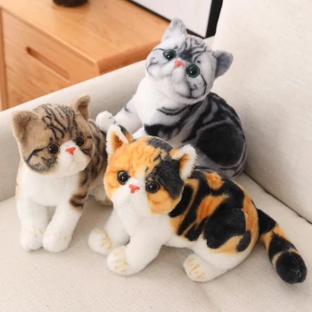 1 buc Simulare American Shorthair Cat Jucărie de Pluș Umplute realiste de Pluș pisica Siameza Animale papusa jucării pentru Copii animale de Companie Jucărie Decor
