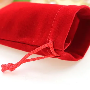 10*12cm 30buc Roșu Bijuterii Catifea Saci Pentru Ambalare Cadouri lucrate Manual Diy Femei Bijuterii Pungi Flanel Sac Sac Cordon