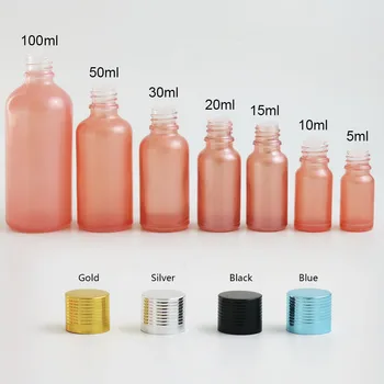 10 x 10 ml 30 ml 50 ml 100 ml Ulei Esențial de culoare Roz Flacon de Sticlă Cu Acoperire din Aluminiu Pentru Lichid Reactiv Pipeta Container Cosmetice