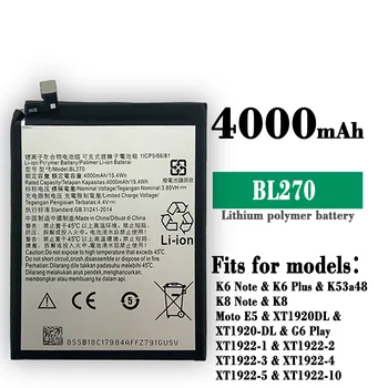 100% Orginal 4000mAh Înaltă Calitate BL270 de Înlocuire a Bateriei Pentru Lenovo Vibe K6 Plus Gplus G5plus K8 Joaca Moto E5 Baterii Noi
