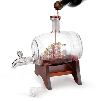 1000ml Butoi de Vin Whisky Decantor Nautice Distribuitor de Lichior Plumb Decantor pentru Scotch, Bourbon, Coniac, Rom, Brandy