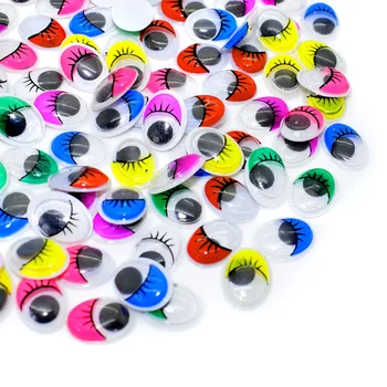 100buc 12x16mm Oval Fierbinte Vinde Cu Gene Ochi Activități în Mișcare Ochii din Plastic Pentru Păpușă Jucărie/Album Handmade, Artizanat DIY
