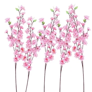 100buc/lot Piersic Artificială de Cireșe Primăvară Prune Floare de Piersic Ramură de Flori de Mătase Copac Pentru Petrecerea de Nunta Decoruri