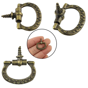 10BUC Aliaj de Bronz Fir Mini Trageți Mânerul de Bijuterii Cutie de Cadou Trageți de Mâner pentru Cutie Decor, 24mmx18mm