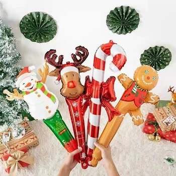 10BUC Crăciun, Baloane Folie Moș Crăciun Elan Gonflabile Stick de Crăciun Decoratiuni cu Baloane Consumabile Partid de Anul Nou