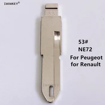 10buc 53# Metal Netăiat Gol Flip Cheie de la Distanță Lama NE72 Pentru Peugeot 206 207 Citroen Renault pentru keydiy KD xhorse VVDI JMD