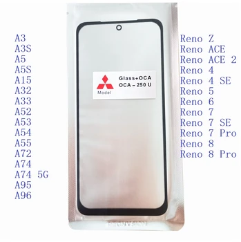 10buc Fata Touch Screen Geam Exterior OCA Pentru OPPO A3 A3S A5 A5S A32 A33 A52 A53 A54 A55 A72 A73 A74 5G A95 Reno 4 5 6 7 SE 8 Pro