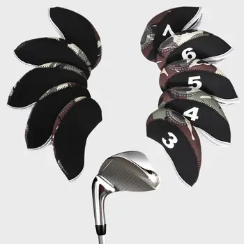 10buc Golf Club Fier Headcover Golf Cap de Fier Acoperă Golf Club Fier Headovers cu Numărul de Identificare Accesorii de Golf