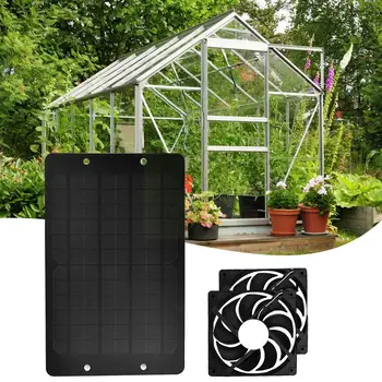 10w 12v Panou Solar Kit Portabil în aer liber Evacuare Dual Fan Impermeabil Solare Alimentat Ventilatorul Pentru Cotete de Pui Sere C0b8