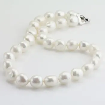 12-13MM Mari Baroc, Colier de Perle de Culoare Albă de apă Dulce Pearl Bijuterii de Mireasa Fermecător de Ziua Femei Cadou