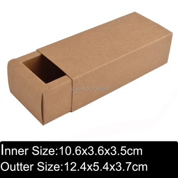 12.4*5.4*3.7 CM 50pcs Cosmetice kraft sertar cutie de hârtie kraft Maro handmade, cutii de cadouri,ulei Esențial cutie,cutie personalizate logo-ul