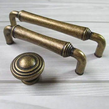 128mm bronz dulap de bucătărie mâner de ușă alamă antic darwer dulap trageți butonul de rustico mobilier retro mânerele ușilor butoane 96mm