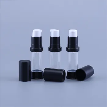 12pcs 5ml Plastic Sticla Cosmetice de Călătorie Lichid Sticle Transparente Airless Pompe de Vid Recipient Cu Negru de Sus Și de Jos