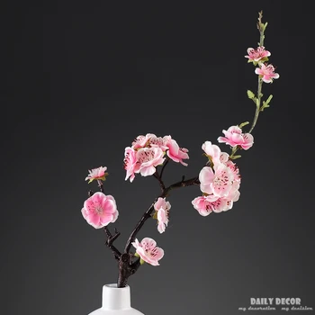 12pcs/lot !!! en-gros de 56cm tulpina scurta artificiale Plum blossom mici decorative nunta fals matase de Piersic ramurile