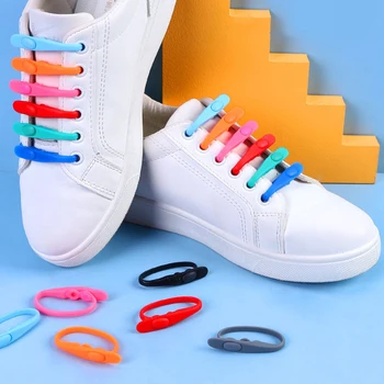 14pcs/Set Silicon Leneș și lege șireturile la Pantofi Adidași de culoare Albă Copii Gratuit de Unică folosință Gratuită Bărbați Femei Să Stretch Elastic Siret Artefact