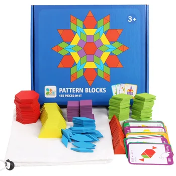 155pcs Montessori din Lemn Jigsaw Puzzle Colorat Joc Creativ de Formare Creier Jucarii Educative pentru Copii Cadouri de Învățare Dezvoltarea Jucărie