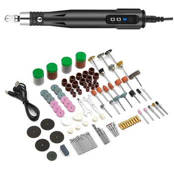 161PCS 30W cu cablu de alimentare Rotativ-Putere Tool Kit Mini 3 Viteze Regla masini de Slefuire Usoare Unghii Burghiu USB Gravură Pen