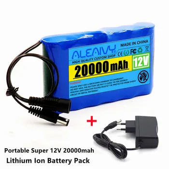 18650 Portabil Super 12V 20000mah Baterie Reîncărcabilă Baterie Litiu-Ion, Capacitate AC/DC 12.6 v 20Ah CCTV Cam Monitor