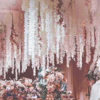 1M artificiale wisteria viță de vie de flori de mătase pentru petrecerea de nunta fals frunze de flori de familie decor petrecere de nunta de decorare