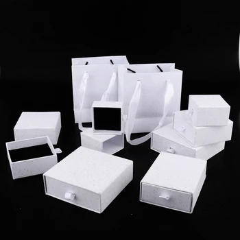 1buc Alb Și Aur de Hârtie Kraft Cadouri Boxs Cu Panglică de Nunta Cookie-uri Cutie de Bomboane Cadouri Ambalare Boxs Consumabile