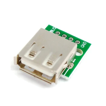 1buc Tip USB Feminin Să se SCUFUNDE 2.54 MM PCB Bord Adaptor Convertor Breadboard Pentru Arduino conector USB 2 Comutator de Bord