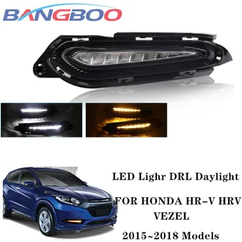 2 BUC Masina de Zi Lumina Pentru Honda Vezel 2015-2018 LED DRL Cu Amber de Semnalizare de Conducere Auto Lumina de Ceață