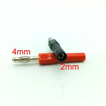 2 Buc Cupru Rosu/Negru 4mm Mini de sex Masculin Mufă Banană La 2mm de sex Feminin Conector Jack Adaptor Pentru Multimetru pen