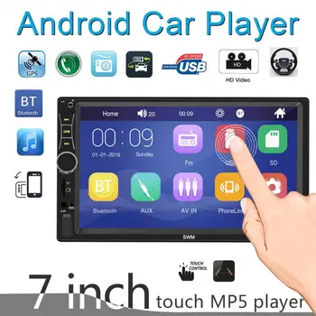 2 DIN 7 Inch HD Capacitiv compatibil Bluetooth Stereo Auto FM Radio MP5 Player Audio Suport Mirrorlink/Volan Controlul