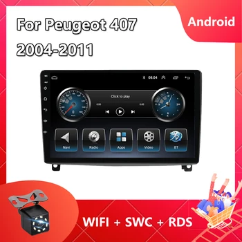 2 Din Radio Auto Pentru Peugeot 407 2004-2011 Android 10 de Navigare GPS Multimedia Player 1024*600 HD Touchscreen Bluetooth Carplay