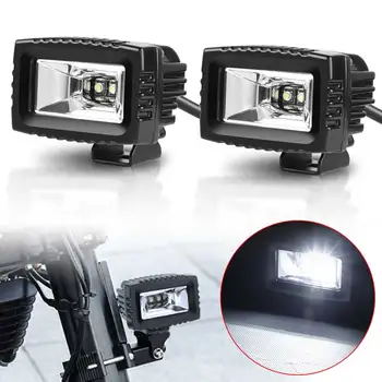 2 buc LED-uri Faruri de Motocicletă Alb Spoturi Modificat Auxiliara lampa de Conducere Lumină pentru Cafe Racer ATV Scuter Off Road 12V 24V