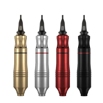 2 buc/set Tatuaj Rotativ Pen Mașină+DC cablu de Linie/Shader Motor Puternic Pistol Tatuaj Liniștită Machiaj Permanent Negru/Rosu/Aur/Argint