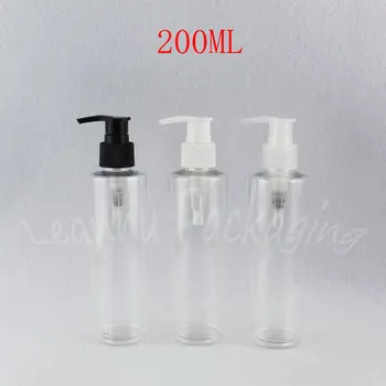 200ML Transparent Umăr Plat Sticla de Plastic , 200 ML Șampon / Loțiune Ambalaje de Sticlă , Gol Container Cosmetice