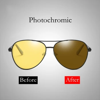2018 nou retro clasic Zi Noapte Fotocromatică Polarizat ochelari de Soare pentru Barbati ochelari de Soare pentru Condus Pescuit UV400 Ochelari de Soare BS2081