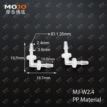 2020 (10buc/loturi) MJ-W2.4 Cot tip furtun de plastic conectori 2.4 mm fitinguri