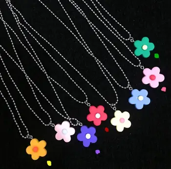 2020 Kpop igirl Drăguț Colorate Flori din Oțel Inoxidabil Farmecul Colier Pandantiv Egirl Fata 90 Estetice grunge accesorii Bijuterii