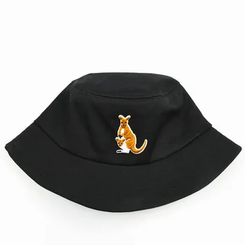 2021 Cangur Animal Broderie de Bumbac Pălărie Găleată Pălărie Pescar Călătorie în aer liber la Soare Cap Pălării pentru Bărbați și Femei 191