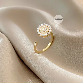 2021 Clasic Dulce Femeile Inel Deschis Runda pearl de Design Reglabil Inele Bijuterii de Nunta Logodna Accesoriu Pentru Femei bijuterii