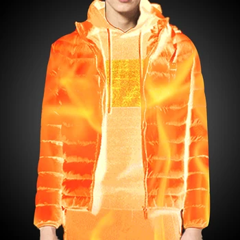2021 NVĂ Bărbați de Iarnă Caldă USB Încălzire Jachete Termostat Inteligent Culoare Pură Încălzit cu Gluga Haine Impermeabile Jachete Calde
