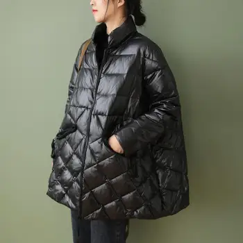 2021 Noi Femeile Cald Iarna Parka Coat Casual, Guler de Stand-up Diamond Model Chic coreean Bumbac Jacheta Haine de Iarna Femei