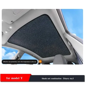 2021 Noi Parasolar Auto Parasolar Spate Față Parasolar Pentru Tesla Model Y Accesorii Auto Umbra Net Acoperiș Luminator Nuante Protector