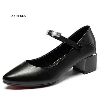 2021 Noi Subliniat Arcul De Cristal De Înaltă Calitate Moale Piele De Vacă Pantofi Negri Din Piele Tocuri Inalte Eleganta De Pantofi De Moda Femeie De Mari Dimensiuni