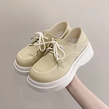 2022 Gros Unic Dantela-Up Pantofi Plat Pentru Femei Confortul Casual Femei Adidași, Mocasini Pompe Rotund Toe Pompe Cu Talpă Vulcanizată, Pantofi