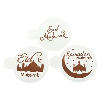 2022 Noi 3 Buc/set Eid Mubarak Ramadan Floare de Cafea Spray Șabloane Moschee Biscuit Copt
