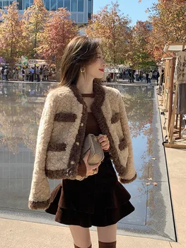 2022 Noi de Iarna coreea Moda Trend de Miel Cașmir Nou Fată Drăguță Mic Parfumat Retro Bumbac Sacou Cald și Confortabil de Pluș