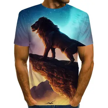 2022 Vara Noua Moda Liger T-shirt Man 3D de Animale imprimate T-shirt Hip Hop tricou Cool man street casual cu maneci scurte mari si