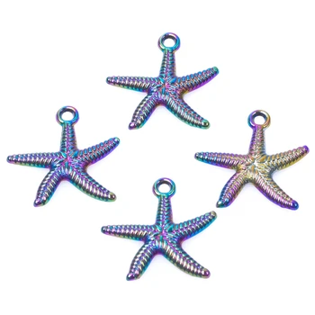 20buc/Lot de Culoare Curcubeu steaua de mare Ocean Creatură Pentagrama Farmece Pandantiv Pentru DIY Bijuterii lucrate Manual Face Ambarcațiunile Accesorii