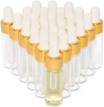 24buc 5ml Mini Sticla Dropper Sticle cu Dozator de ulei Esential de sticla de parfum de unică folosință, Sticle, recipiente pentru produse cosmetice