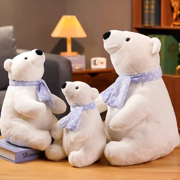 25-40cm de Înaltă Calitate Drăguț Urs Polar Jucării de Pluș Umplute Moale Animale Papusa Urși Albi Pentru Copii, Fete Frumoase Cadouri Surpriza Deocr